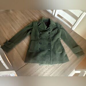 Women's Green Double-Breasted Coat